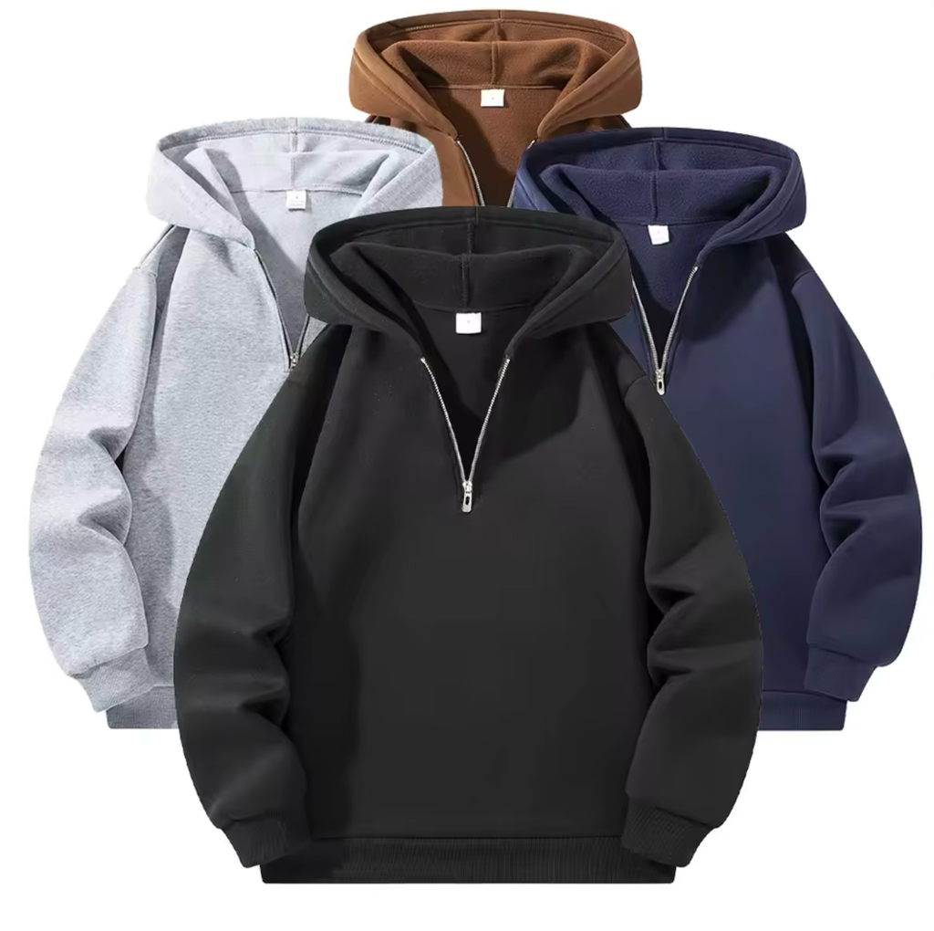 Structured Half-Zip Hoodie